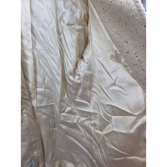 Vintage Fashions By Jill Womens Wool Coat Size L Beige - Picture 10 of 12